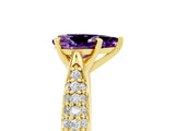 Yellow gold Pear Cut Diamond Solitaire Engagement Ring with Pavé Band and Four-Prong Setting_5