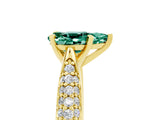 Yellow gold Pear Cut Diamond Solitaire Engagement Ring with Pavé Band and Four-Prong Setting_5