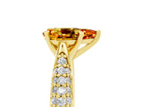 Yellow gold Pear Cut Diamond Solitaire Engagement Ring with Pavé Band and Four-Prong Setting_5