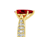 Yellow gold Pear Cut Diamond Solitaire Engagement Ring with Pavé Band and Four-Prong Setting_5