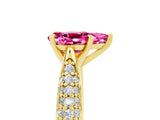 Yellow gold Pear Cut Diamond Solitaire Engagement Ring with Pavé Band and Four-Prong Setting_5
