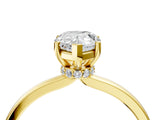 Yellow gold Pear Cut Diamond Solitaire Ring with Classic Band and Four-Prong Setting_12