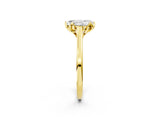 Yellow gold Pear Cut Diamond Solitaire Ring with Flower Prong Setting and Classic Band_38