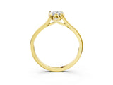 Yellow gold Pear Cut Diamond Solitaire Ring with Flower Prong Setting and Classic Band_39