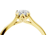Yellow gold Pear Cut Diamond Solitaire Ring with Flower Prong Setting and Classic Band_40