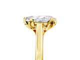 Yellow gold Pear Cut Diamond Solitaire Ring with Flower Prong Setting and Classic Band_41