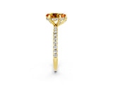 Yellow gold Pear Cut Diamond Solitaire Ring with Four-Prong Setting and Pavé Band_2