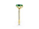 Yellow gold Pear Cut Diamond Solitaire Ring with Four-Prong Setting and Pavé Band_2