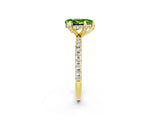 Yellow gold Pear Cut Diamond Solitaire Ring with Four-Prong Setting and Pavé Band_2