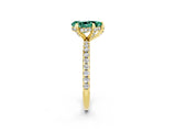 Yellow gold Pear Cut Diamond Solitaire Ring with Four-Prong Setting and Pavé Band_2