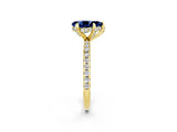 Yellow gold Pear Cut Diamond Solitaire Ring with Four-Prong Setting and Pavé Band_2
