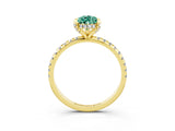 Yellow gold Pear Cut Diamond Solitaire Ring with Four-Prong Setting and Pavé Band_3