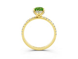 Yellow gold Pear Cut Diamond Solitaire Ring with Four-Prong Setting and Pavé Band_3