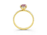 Yellow gold Pear Cut Diamond Solitaire Ring with Four-Prong Setting and Pavé Band_3