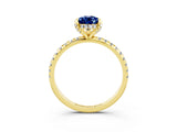 Yellow gold Pear Cut Diamond Solitaire Ring with Four-Prong Setting and Pavé Band_3