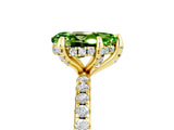 Yellow gold Pear Cut Diamond Solitaire Ring with Four-Prong Setting and Pavé Band_5