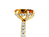 Yellow gold Pear Cut Diamond Solitaire Ring with Four-Prong Setting and Pavé Band_5