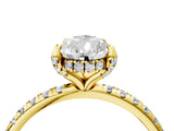 Yellow gold Pear Cut Diamond Solitaire Ring with Four-Prong Setting and Pavé Band_7