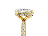 Yellow gold Pear Cut Diamond Solitaire Ring with Four-Prong Setting and Pavé Band_8