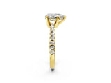 Yellow gold Pear Cut Diamond Solitaire Ring with Pavé Band and Four-Prong Setting_2