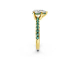 Yellow gold Pear Cut Diamond Solitaire Ring with Pavé Band and Four-Prong Setting_2