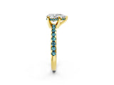 Yellow gold Pear Cut Diamond Solitaire Ring with Pavé Band and Four-Prong Setting_2