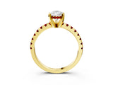 Yellow gold Pear Cut Diamond Solitaire Ring with Pavé Band and Four-Prong Setting_3