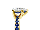 Yellow gold Pear Cut Diamond Solitaire Ring with Pavé Band and Four-Prong Setting_5