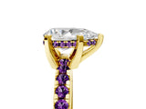 Yellow gold Pear Cut Diamond Solitaire Ring with Pavé Band and Four-Prong Setting_5