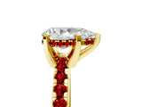 Yellow gold Pear Cut Diamond Solitaire Ring with Pavé Band and Four-Prong Setting_5