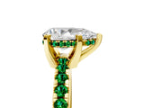 Yellow gold Pear Cut Diamond Solitaire Ring with Pavé Band and Four-Prong Setting_5