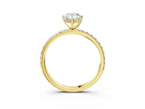 Yellow gold Pear Cut Diamond Solitaire Ring with Pavé Band and Hidden Halo_30