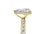 Yellow gold Pear Cut Diamond Solitaire Ring with Pavé Band and Hidden Halo_32