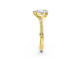 Yellow gold Pear Cut Diamond Solitaire Ring with Pavé Band and Prong Setting_18