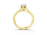 Yellow gold Pear Cut Diamond Solitaire Ring with Pavé Band and Prong Setting_19