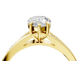 Yellow gold Pear Cut Diamond Solitaire Ring with Pavé Band and Prong Setting_20