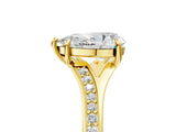 Yellow gold Pear Cut Diamond Solitaire Ring with Pavé Band and Prong Setting_21