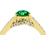 Yellow gold Pear Cut Diamond Solitaire Ring with Pavé Band and Prong Setting_4