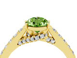 Yellow gold Pear Cut Diamond Solitaire Ring with Pavé Band and Prong Setting_4