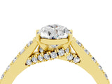 Yellow gold Pear Cut Diamond Solitaire Ring with Pavé Band and Prong Setting_4