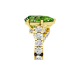 Yellow gold Pear Cut Diamond Solitaire Ring with Pavé Band and Prong Setting_5