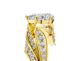Yellow gold Pear Cut Diamond Solitaire Ring with Prong Setting and Twisted Pavé Band_8