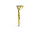 Yellow gold Pear Cut Diamond Solitaire Ring with Round with Yellow Sapphire side stone Pavé Band and Four-Prong Setting_38