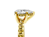 Yellow gold Pear Cut Diamond Solitaire Ring with Round with Yellow Sapphire side stone Pavé Band and Four-Prong Setting_41