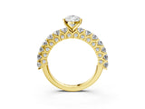 Yellow gold Pear Cut Diamond Solitaire Ring with Shared Prong Pavé Band and Four-Prong Setting_87