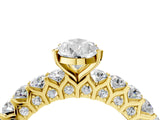 Yellow gold Pear Cut Diamond Solitaire Ring with Shared Prong Pavé Band and Four-Prong Setting_88