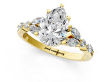 Yellow gold Pear Cut Diamond Solitaire Ring with Side Stones and Four-Prong Setting_47