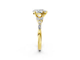 Yellow gold Pear Cut Diamond Solitaire Ring with Side Stones and Four-Prong Setting_48