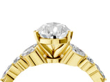 Yellow gold Pear Cut Diamond Solitaire Ring with Side Stones and Four-Prong Setting_50