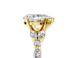 Yellow gold Pear Cut Diamond Solitaire Ring with Side Stones and Four-Prong Setting_51